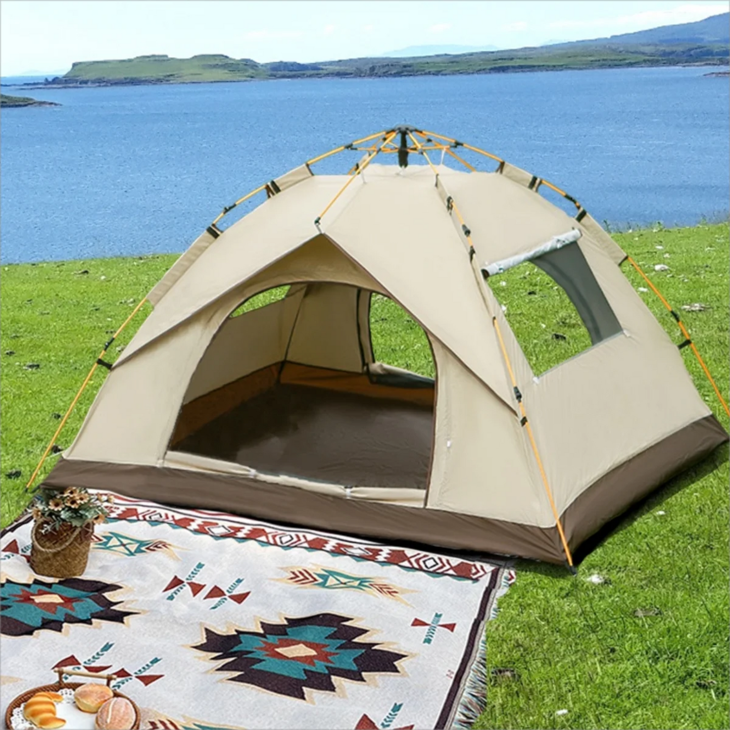 Automatic Quick-opening Tent Outdoor Self-driving Travel Camping Tent Automatic Quick-open Tent Two doors and two windows