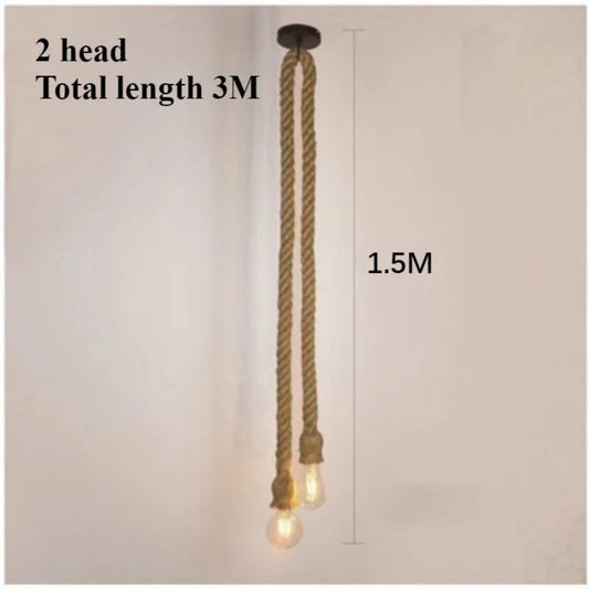 Retro hemp rope pendant lights E27 Lamp holder Indoor Lightings For Living Room/Loft/restaurant American style pendant lamp