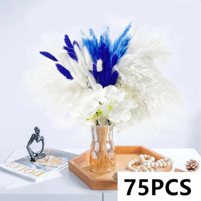 56pcs Artificial Flowers Faux Peony Mix Dried Pampas Grass Bouquets Elegant Boho Home Wedding Centerpieces Luxury Decoration