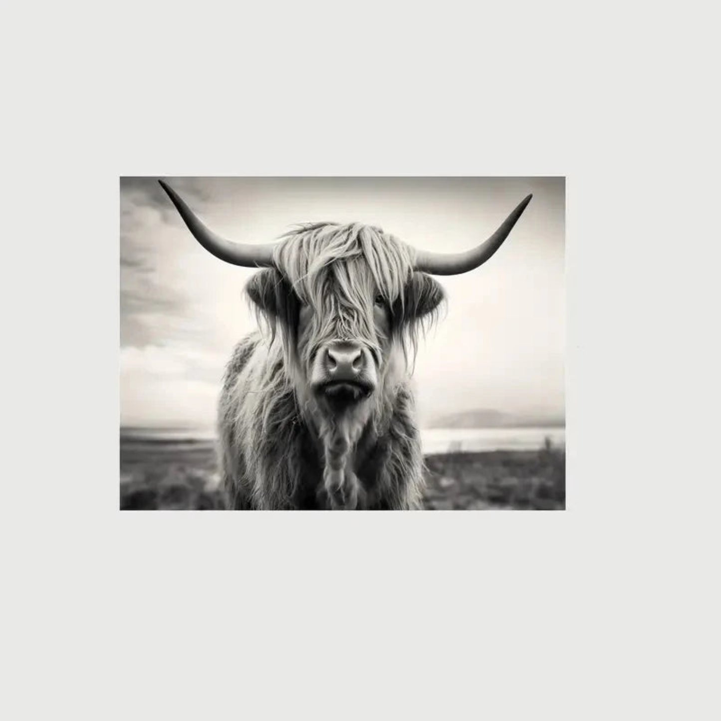 1pc Highland Cow Canvas Wall Art - Print for Home Decor, and Office - Rustic Farmhouse Artwork that Adds Charm and Personality