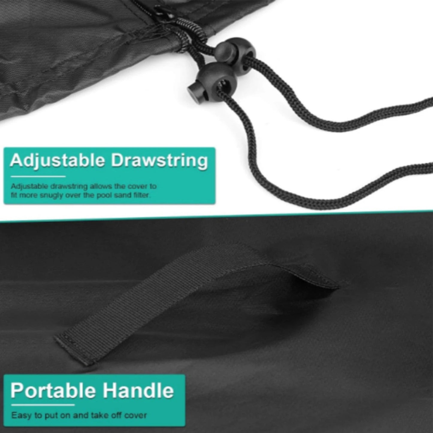 Universal Sand Filter Pump Cover 420D Oxford Fabric Waterproof UV Resistant Protection Sleeve for Swimming Pool Pump Dust Cover