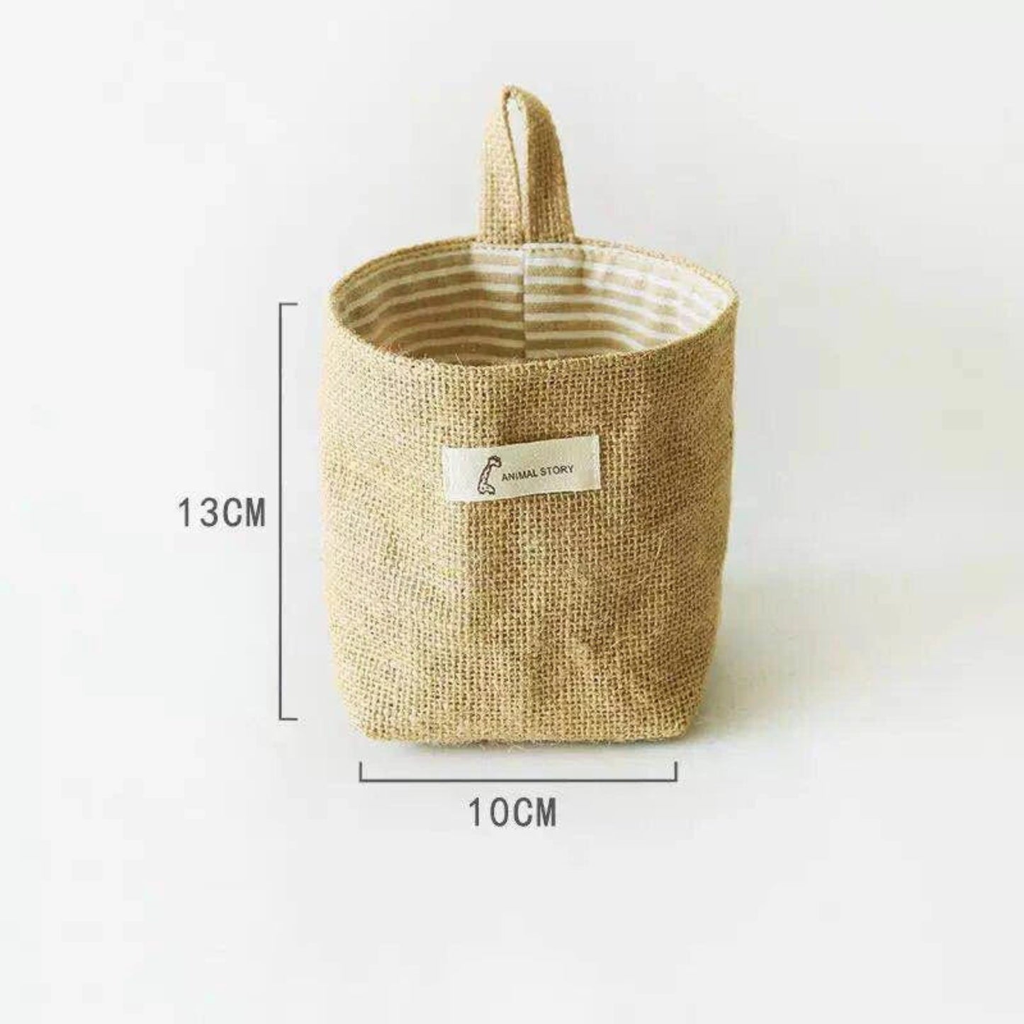 Jute Cotton Linen Storage Bag Desktop Storage Basket Hanging Pocket Organizer Toy Basket For Cosmetic Sundries Storage Box Decor