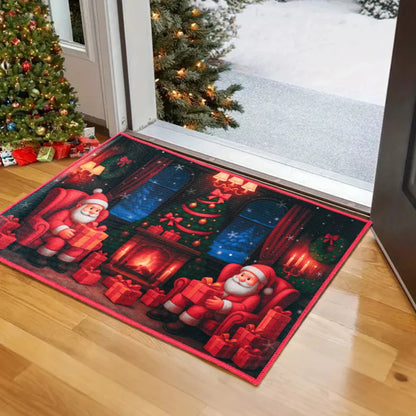 Christmas Floor Mat Outdoor Carpet Christmas Decor for Home 2025 Navidad Natal Santa Claus Door Mat Xmas Ornament New Year 2026