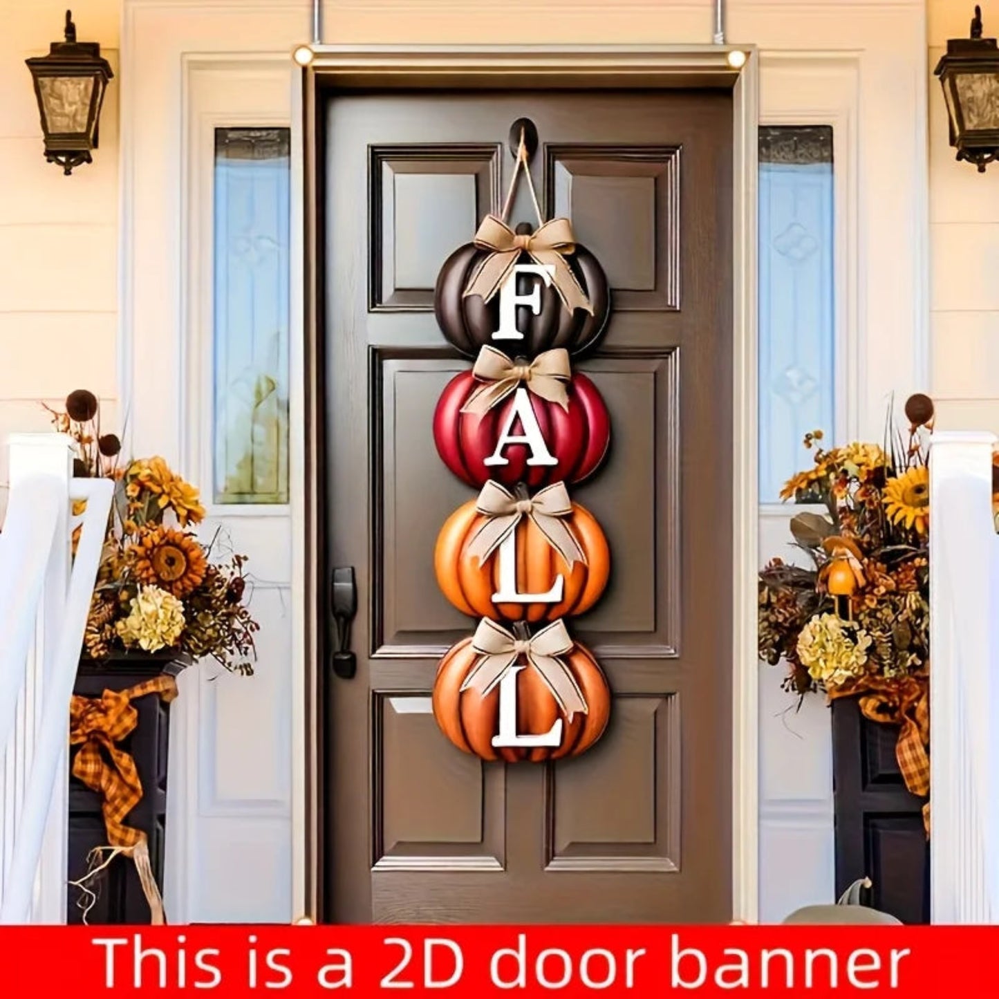 Autumn Pumpkin Door Banner, Durable Polyester Material, Easy to Hang, Perfect for Fall