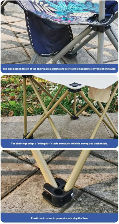 Outdoor Portable Folding Chair With Storage Bag Foldable Car Outdoor Chair Lightweight Bearing Strong Ride Comfort Camping Gear