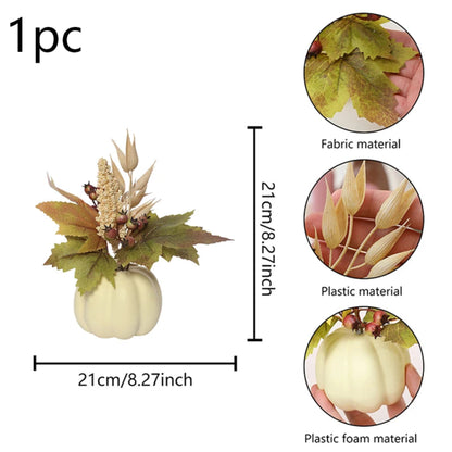1PC simulation pumpkin ornament, Halloween harvest festival pumpkin, autumn indoor home and office desktop simulation flower