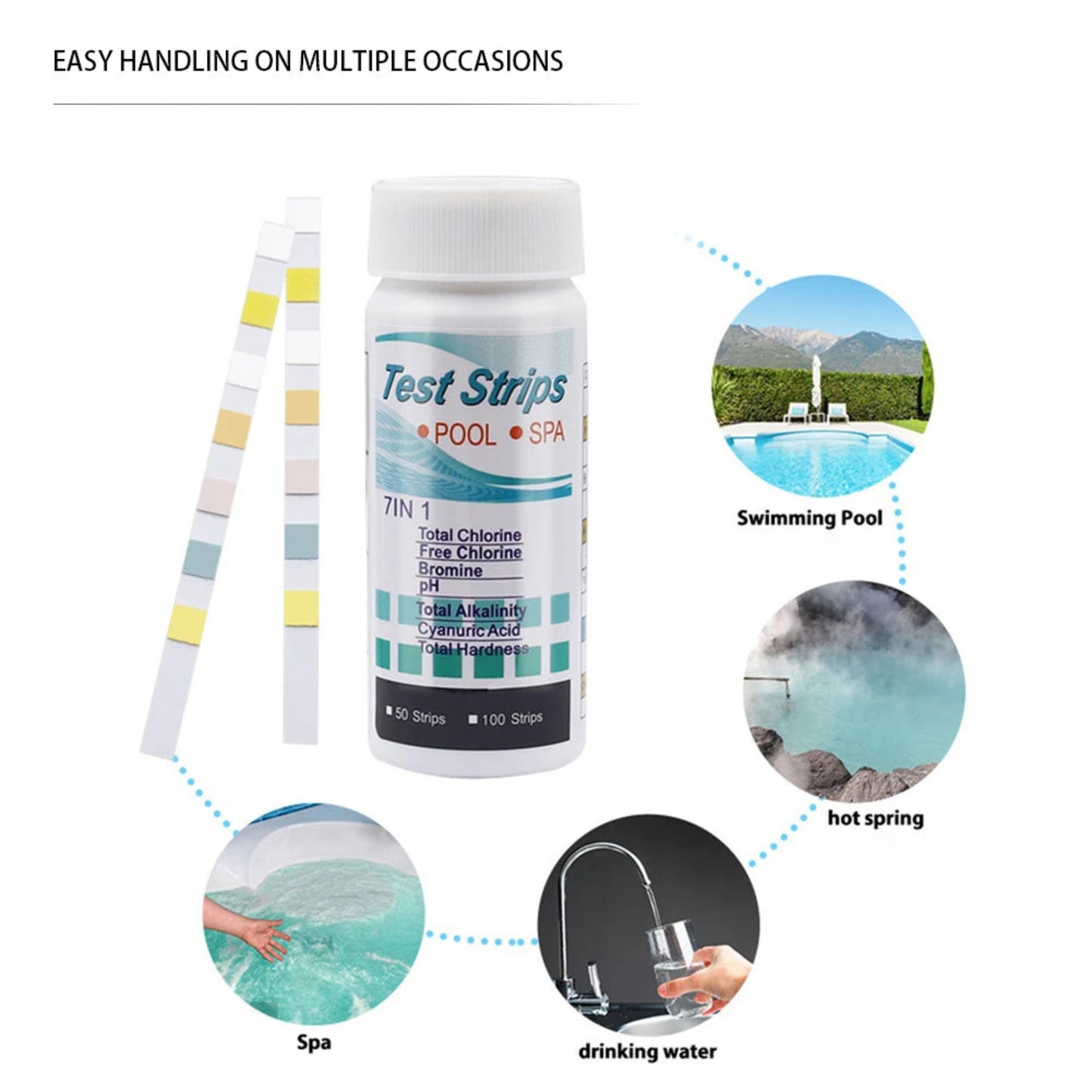 50/100pcs Water Test PH Strips Multipurpose Water Tester Paper High Precision Easy Detection Aquarium Pool Accessories