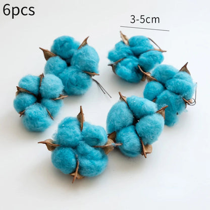 10pcs Cotton Head Natural Dried Flower Artificial Flower Cotton Home Christmas Decor DIY dried cotton bunch flower arrangement