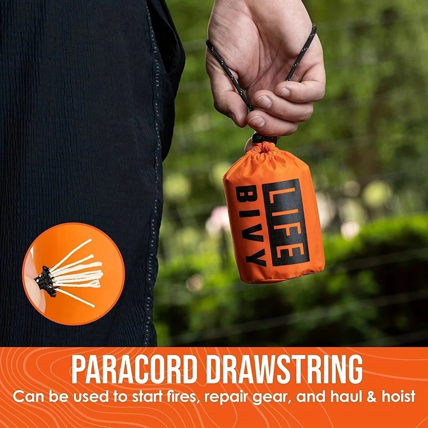 Compact & Lightweight Emergency Thermal Sleeping Bag - Waterproof, Mylar - Enhanced for Outdoor Camping, EDC & First Aid Rescue