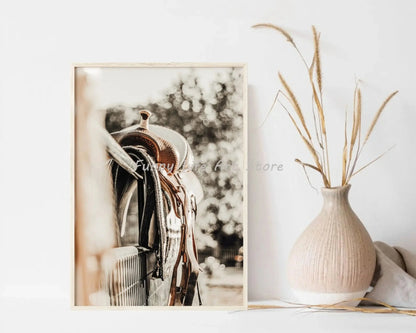 Boho Rustic Western Farmhouse Highland Cow Horse Minimalist Wall Art Canvas Painting Posters for Living Room Modern Home Decor