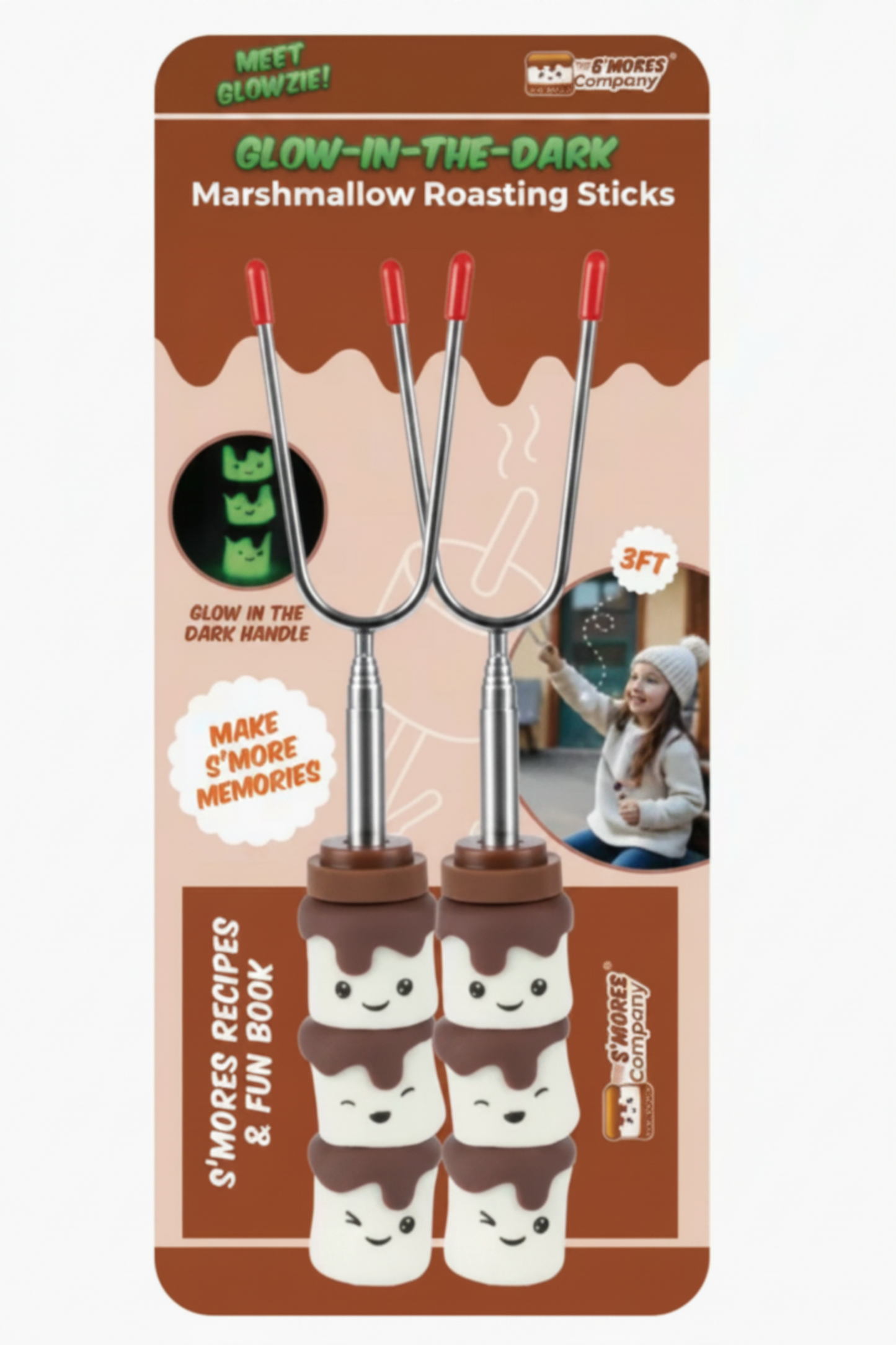 S'mores Marshmallow Roasting Sticks - Glow in the Dark