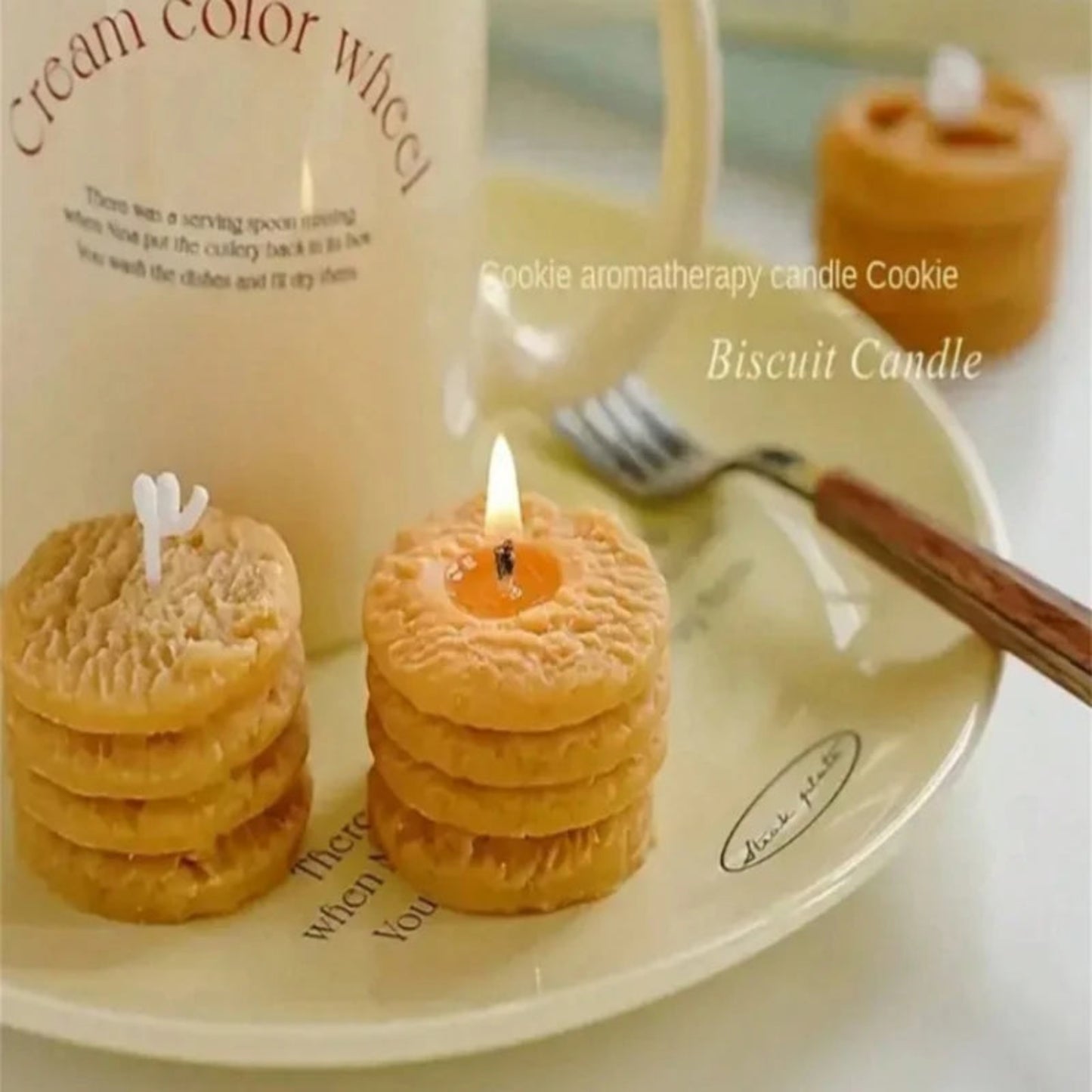 Bscuit candles, cookie scented candles gift box gift creative candles ins set gift modeling wax, holiday decoration