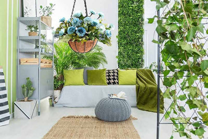 8/10 Inch Round Wire Plant Holder Metal Hanging Basket Coconut Liner Lining Plants Flower Garden Pot for Home Balcony Decoration