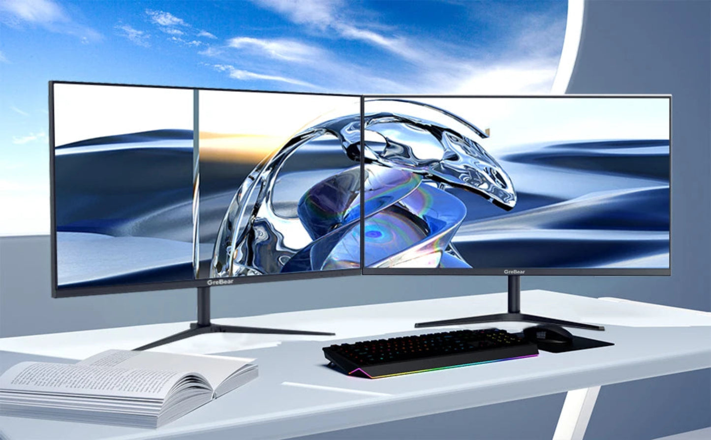 27-inch Computer Monitor IPS Panel PC Monitors FHD 1080p 75Hz LED Display Home Office Desktop Screen, HDMI, VGA, Flicker