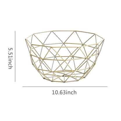 Metal Fruit Basket Simple Fruit Basin Multi-Size Iron Snack Bread Vegetable Storage Bowls Kitchen Eggs Dessert Holder Organizer