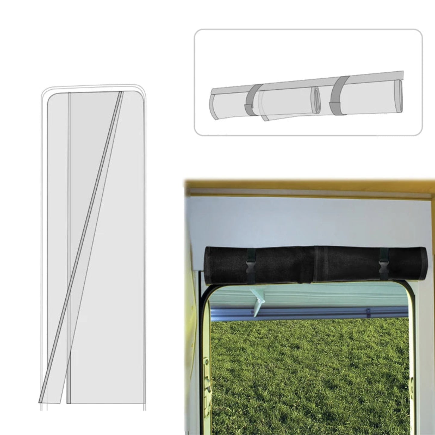 RV Slide Door Mosquito Fly Screens Net Caravan Entrance Entry Door Mosquito Net For Motorhome Caravan Insect Bugs Car Accessorie