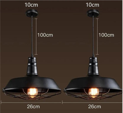 American Loft Industrial Retro Iron Pendant Lights Creative Dining Room Clothing Store Cafe Pot Cover Netting Hanging Lamp Decor