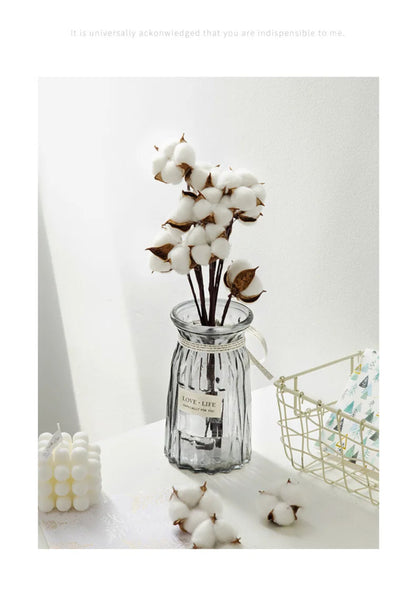 10pcs Cotton Head Natural Dried Flower Artificial Flower Cotton Home Christmas Decor DIY dried cotton bunch flower arrangement