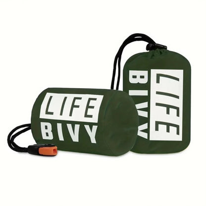 Compact & Lightweight Emergency Thermal Sleeping Bag - Waterproof, Mylar - Enhanced for Outdoor Camping, EDC & First Aid Rescue