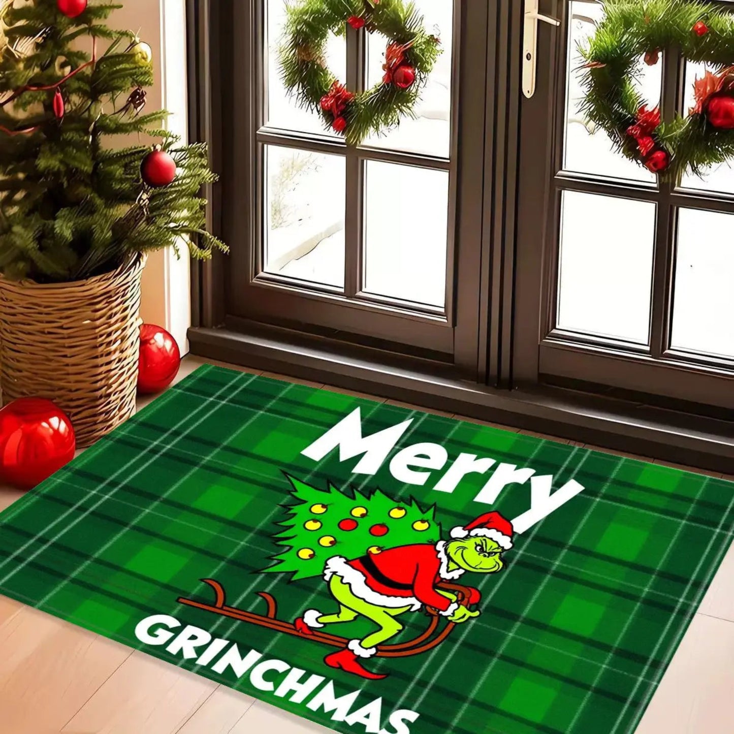 Christmas Santa Claus, Monster Grinch Carpet Home Decor, Soft And Absorb-Water, Entrance Door, Bathroom Anti-Slip Mat