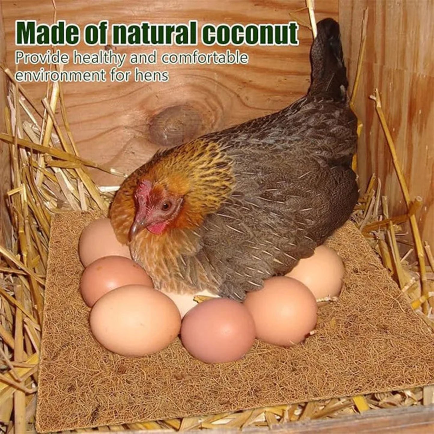 Eco-Friendly Coconut Coir Palm Fiber Chicken Nesting Pads Reusable Hens Bedding For Egg Laying Durable Poultry Coop