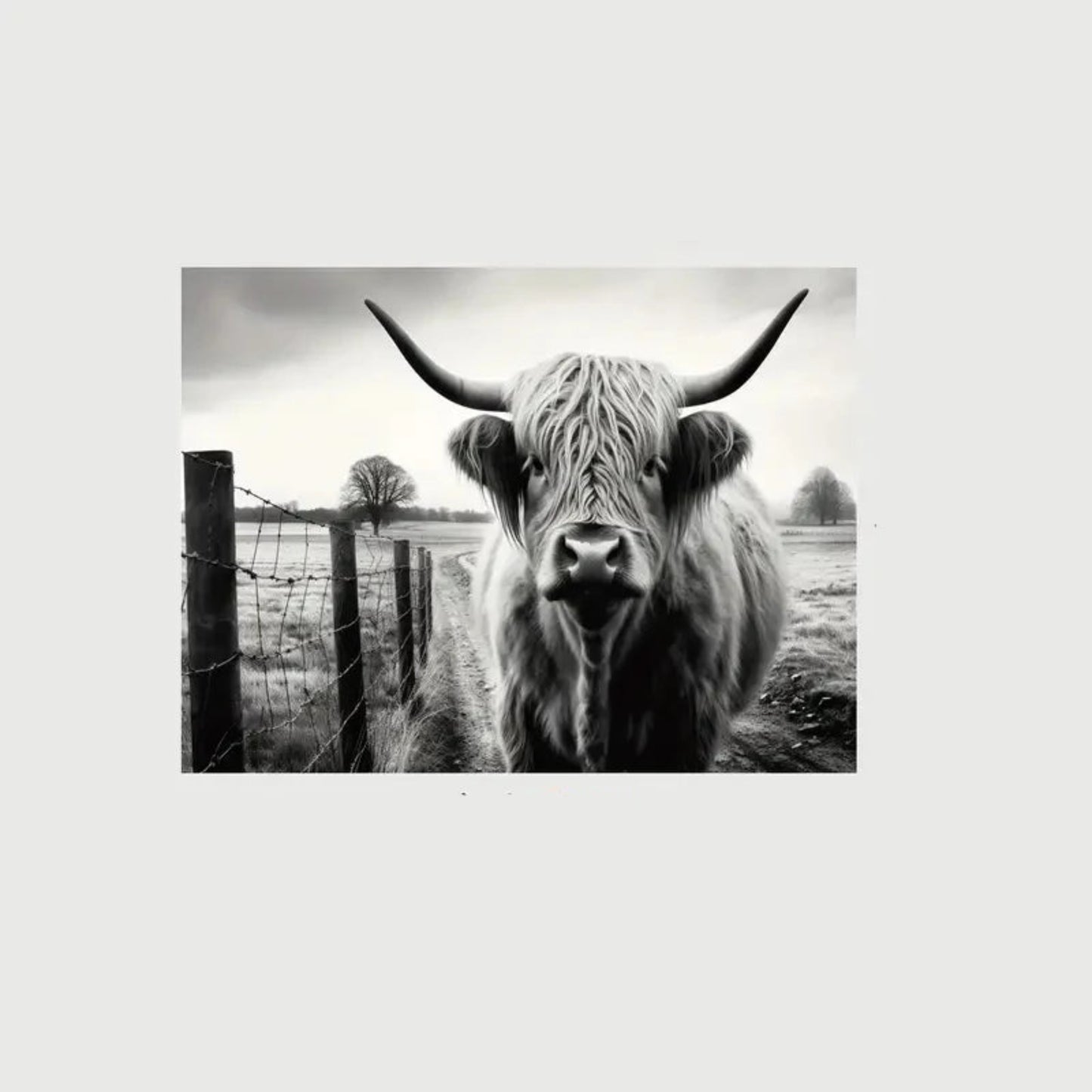 1pc Highland Cow Canvas Wall Art - Print for Home Decor, and Office - Rustic Farmhouse Artwork that Adds Charm and Personality