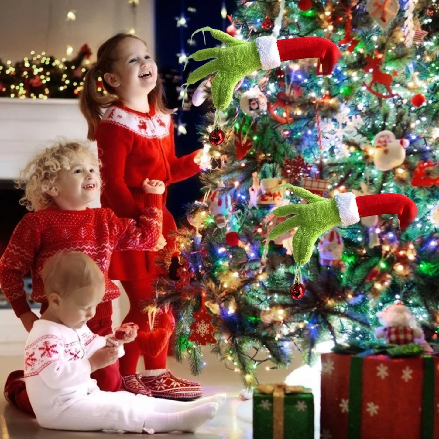 ZK30 Christmas Elf Body Tree Decor Christmas Tree Arms Elf Christmas Tree Decoration Doll Xmas Party Room Tree Decor
