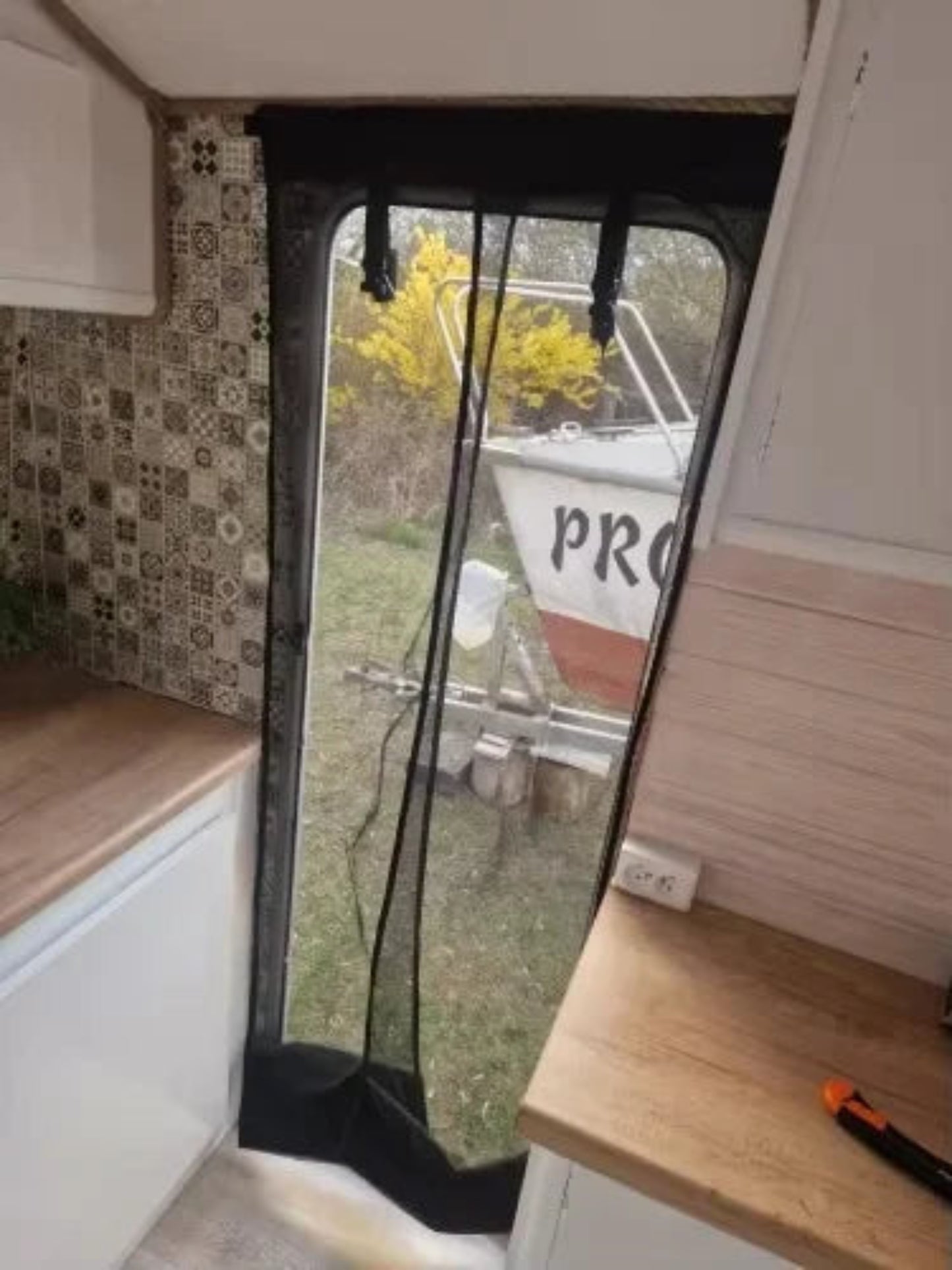 RV Slide Door Mosquito Fly Screens Net Caravan Entrance Entry Door Mosquito Net For Motorhome Caravan Insect Bugs Car Accessorie