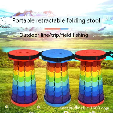 Retractable Foldable Stool Chair for Outdoor Camping, Compact Lightweight Aluminum Fishing Bench with Storage Bag, High Strength