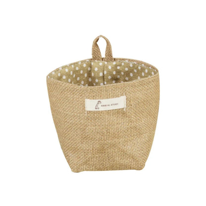 Jute Cotton Linen Storage Bag Desktop Storage Basket Hanging Pocket Organizer Toy Basket For Cosmetic Sundries Storage Box Decor