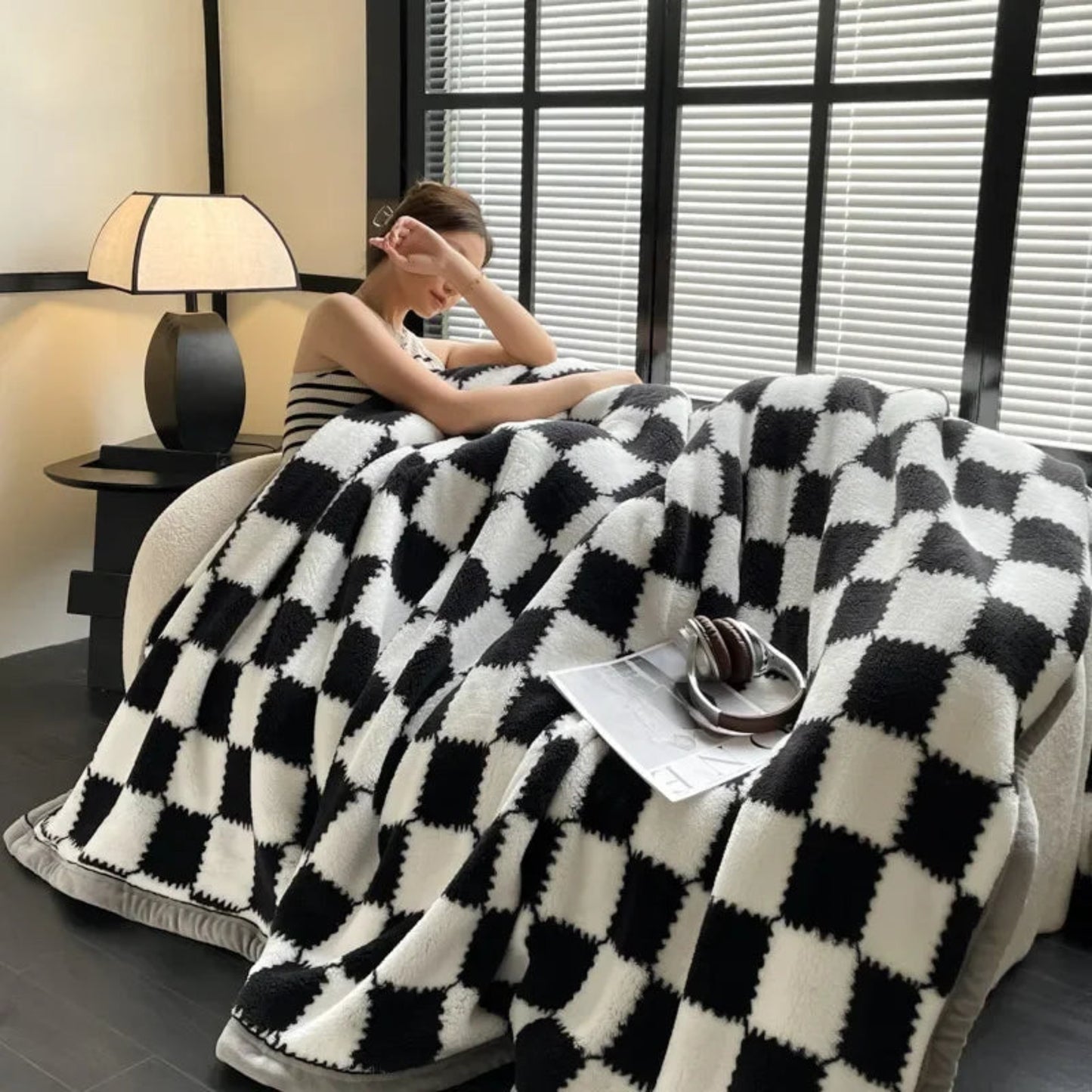 Plush Warm Winter Blanket A Grade Plaid Coral Fleece Soft Thick Bed Blankets for Sofa Single Double Couple Furry Bedspread