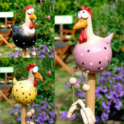 Garden Backyard DecorationsFairy StatueResin Craft Big Eyed Chicken Hanging Leg Chicken Long Leg Ornament Garden Decoration