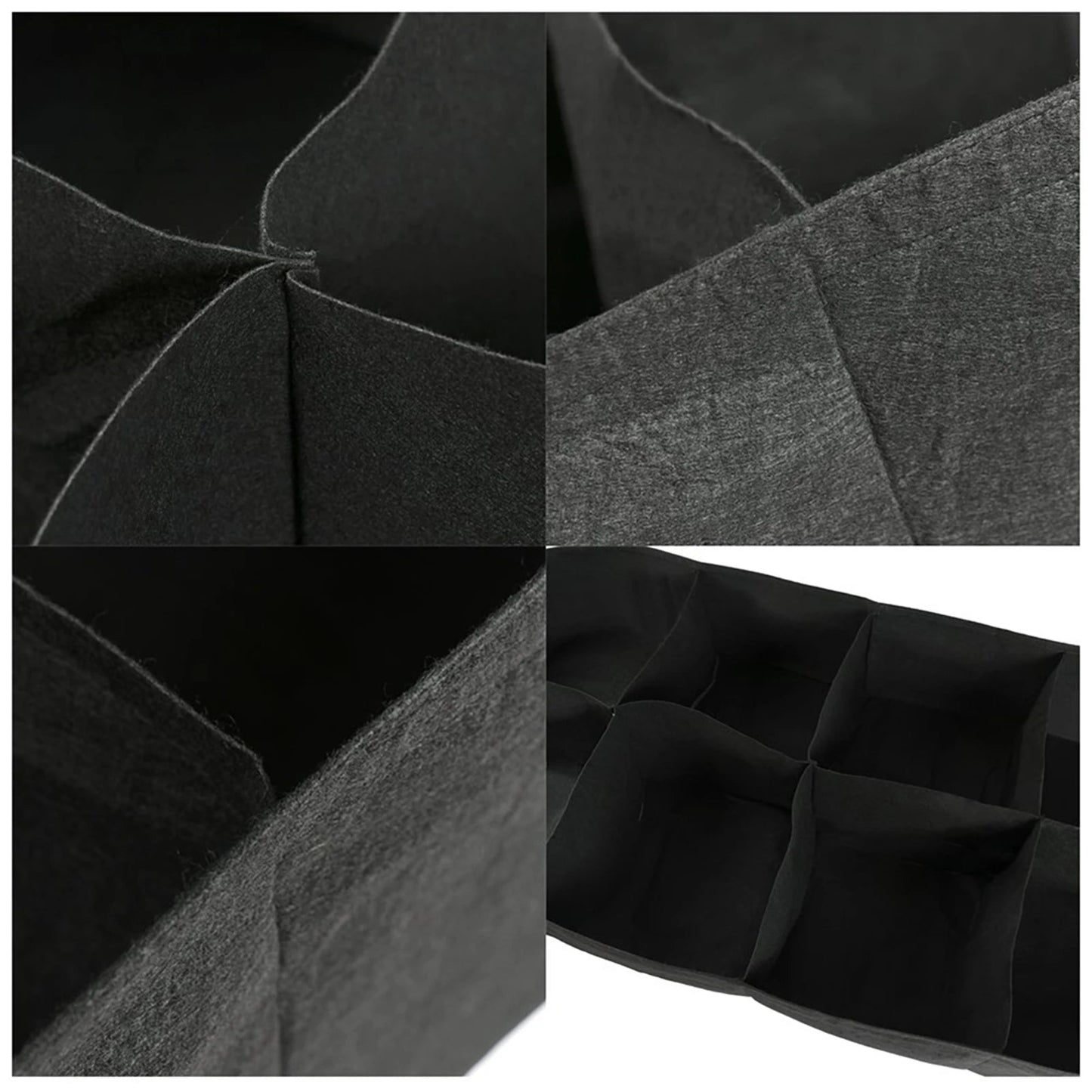 2Pcs Rectangle Plant Grow Bags Large Capacity Felt Gardening Planting Container No Assembly Required Herbs Flowers Planter Pots