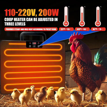 1PC Chicken Coop Heater Thermostatic Poultry Heating Panel Adjustable Temperature Winter Farm Universal Heater For Many Animals