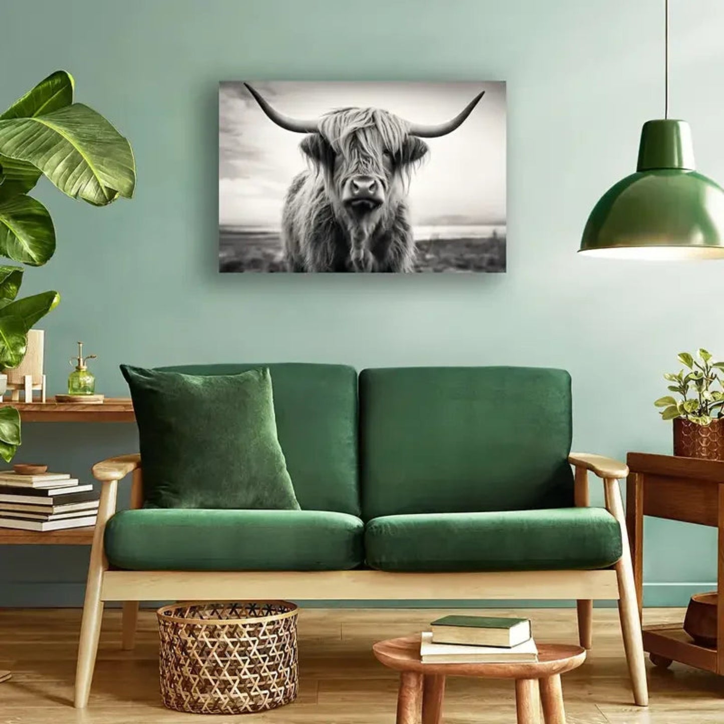 1pc Highland Cow Canvas Wall Art - Print for Home Decor, and Office - Rustic Farmhouse Artwork that Adds Charm and Personality