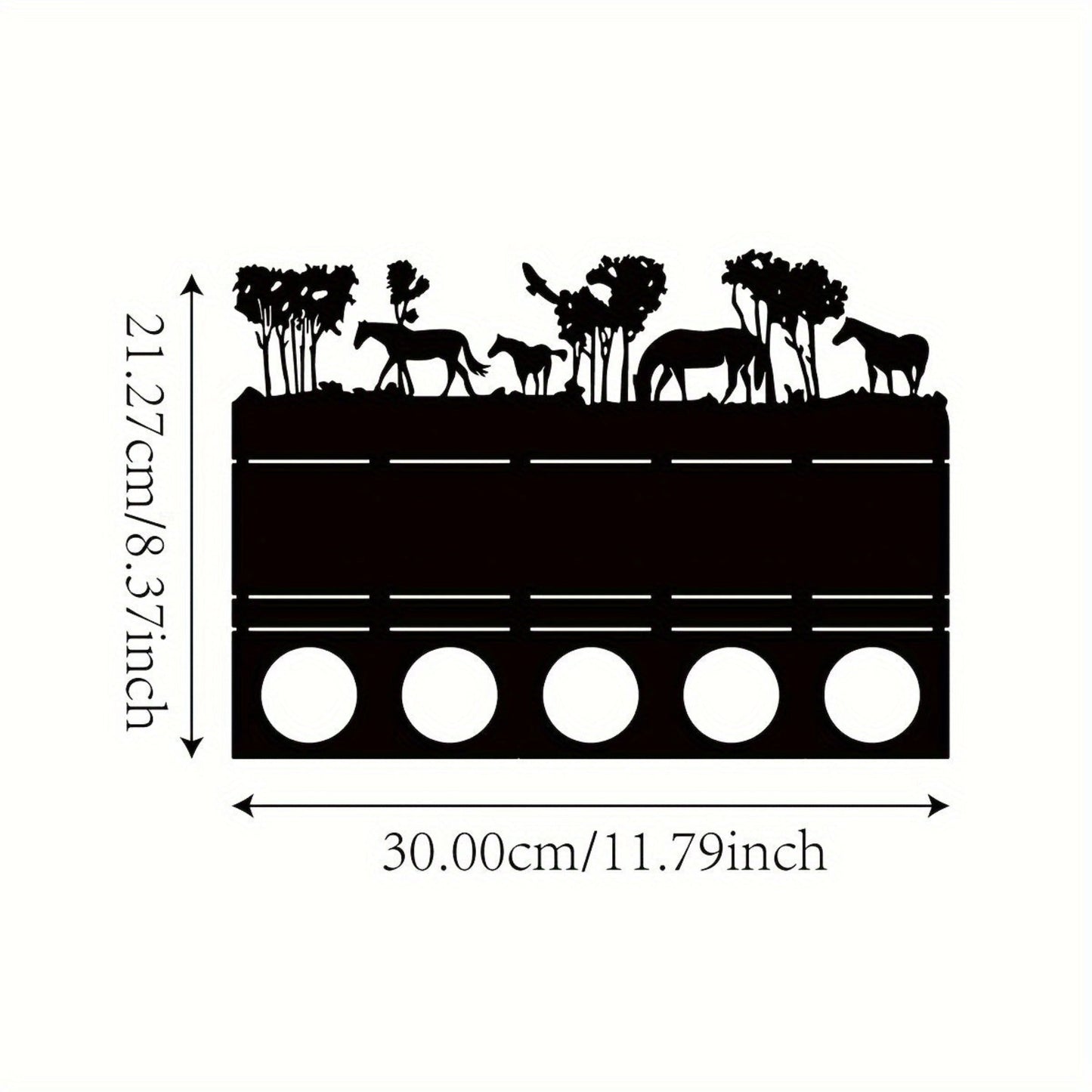 Intricate Cutouts Elegant Metal Horse Herd Silhouette Candle Holder - Festive Christmas Decor, Ideal for Home & Party Tabletops, Unique Gift for Friends and Youngsters, No Electricity Required, Festive Home Accent|Festive E