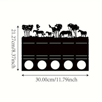 Intricate Cutouts Elegant Metal Horse Herd Silhouette Candle Holder - Festive Christmas Decor, Ideal for Home & Party Tabletops, Unique Gift for Friends and Youngsters, No Electricity Required, Festive Home Accent|Festive E