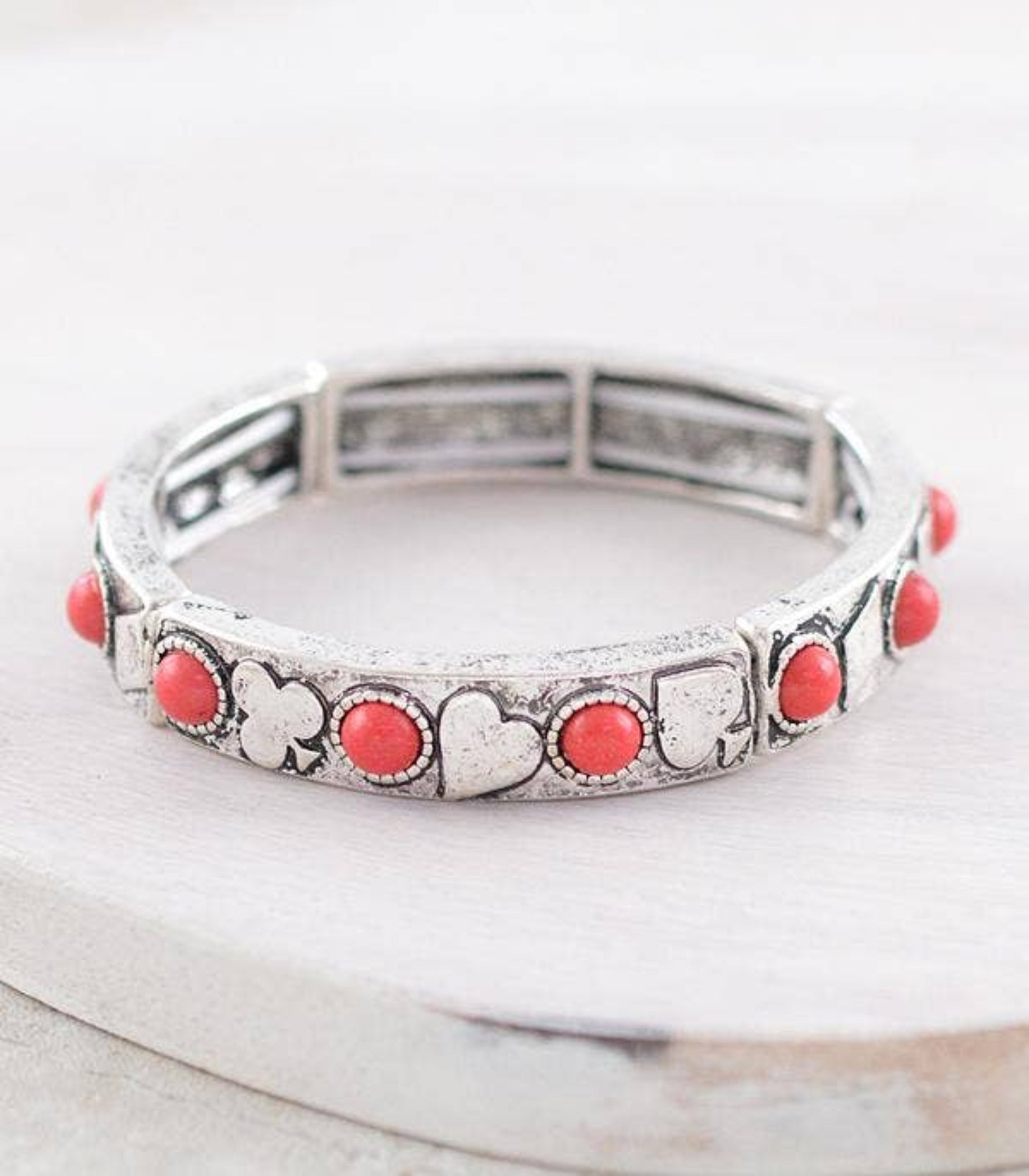 Red Spade Stackable Bracelet