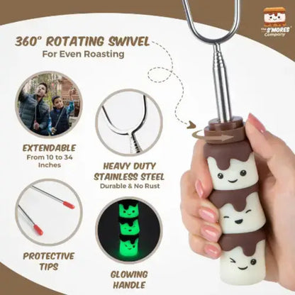 S'mores Marshmallow Roasting Sticks - Glow in the Dark