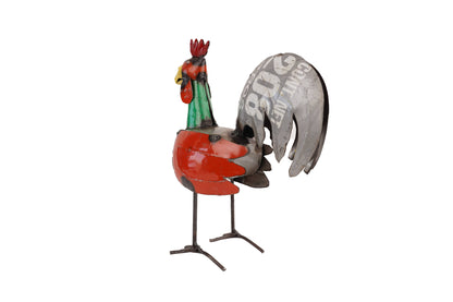 Rudy the Recycled Metal Mini Rooster-WH-10x12H-Rooster-Mini