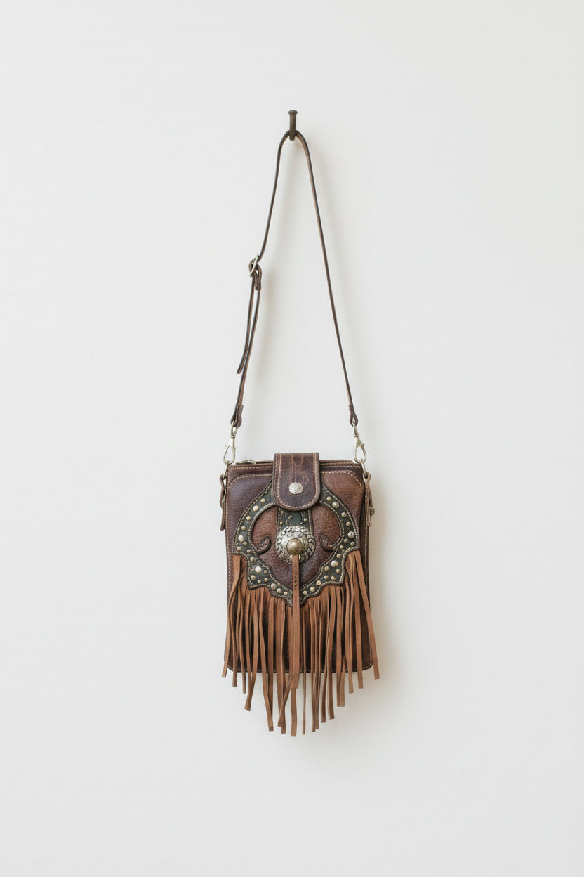 Western Fringe Women's Crossbody Phone Wallet